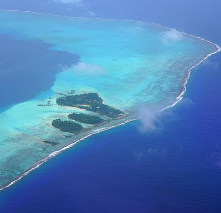 2 Taha aerial view panorama landscape French Polynesia