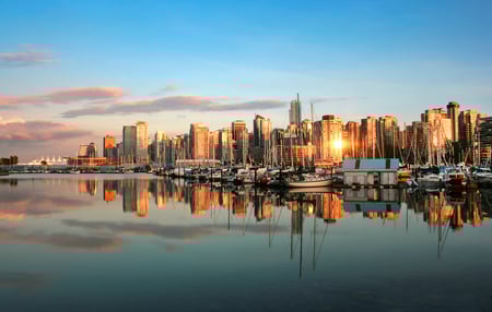 13 Vancouver skyline reflection at sunset