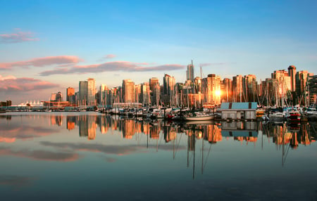 13 Vancouver skyline reflection at sunset