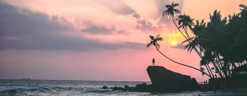 Sunset at Mihiripenna Beach in Unawatuna, Sri Lanka