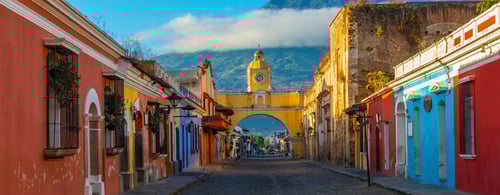 colourful houses in Latin American town