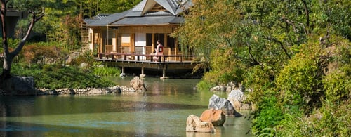 Beautiful rock pool at Four Seasons Kyoto, Japan