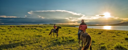 riding in mongolia with kids