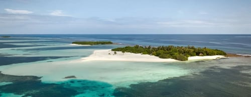 aerial view of an island in the maldives