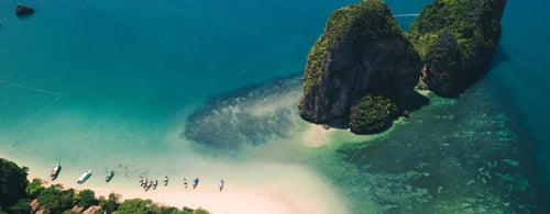 Aerial view of Southern Islands in Phuket