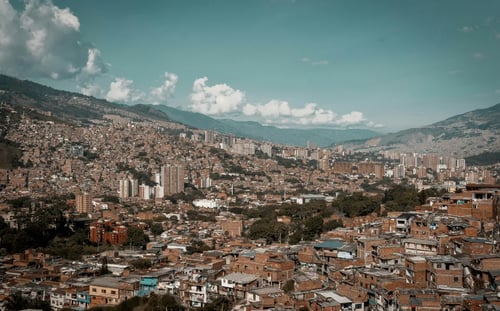panoramic image of medellin city colombia