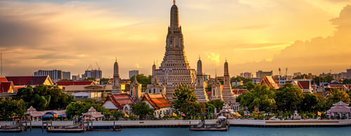 Wat Arun Buddhist Temple in bangkok Thailand. Yai district of Bangkok, Thailand landmark