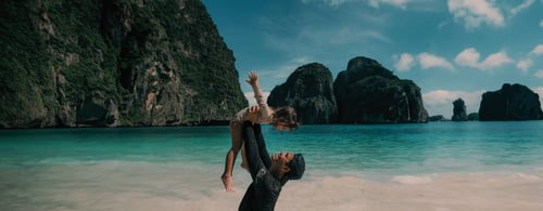 A father and daughter on a luxury family holiday in a Southern Thailand