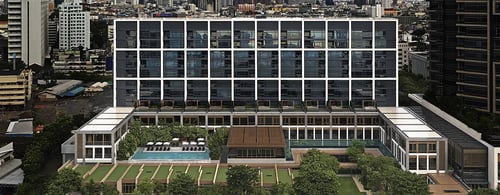 Aerial image of Capella Bangkok on the cities river