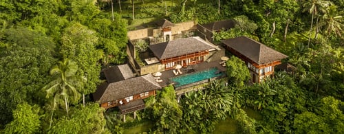 Luxury hotel COMO Shamballa perched within tropical Jungle in Bali