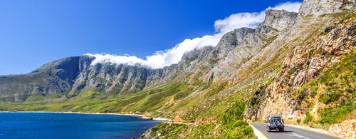 Beautiful mountain scenery along Route 44 in the Western Cape province of South Africa. 