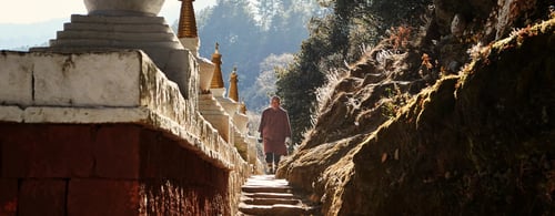 Kurjey Lhakhang, a sacred monastery complex in the Bumthang Valley of Bhutan