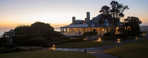 Exterior of Kauri Cliffs at the dusk, Bay of Islands