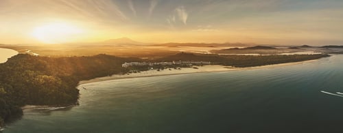 Shangri-Las-Rasa-Ria-Resort_Aerial-View_Beach_Sunset