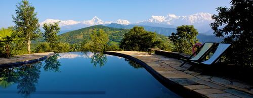 TIGER MOUNTAIN POKHARA LODGE_Mountain View from Pool