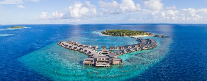  ? Aerial views over St. Regis Vommuli The Maldives 