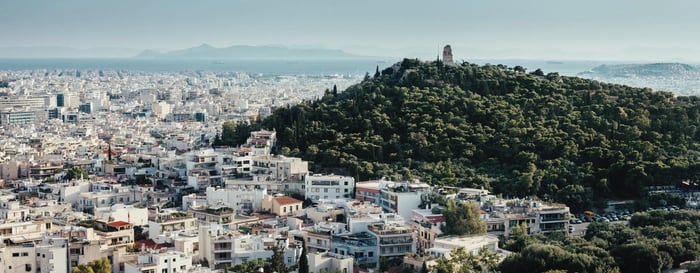 Aerial image of Athens Greece