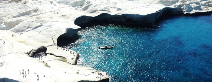 Beautiful Grecian ocean bear pale rocks