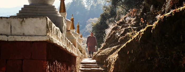 Kurjey Lhakhang, a sacred monastery complex in the Bumthang Valley of Bhutan