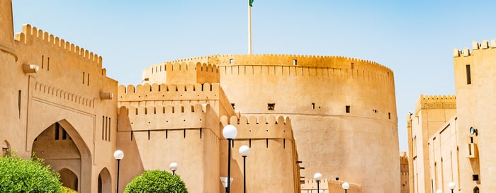 Nizwa Fort in Nizwa, Oman.