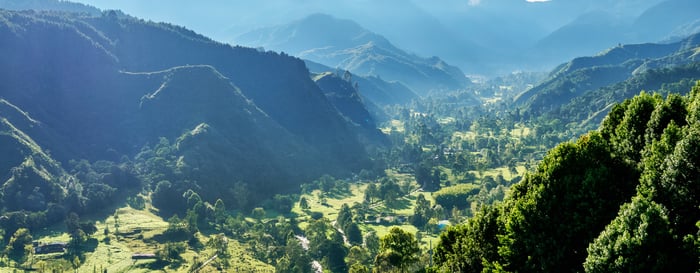 Landscape of Quindio River Valley, Salento, Quindio Department, Colombia