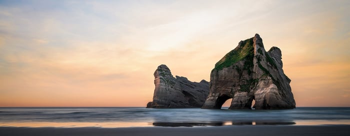 Beautiful place in Wharariki Beach, New Zealand