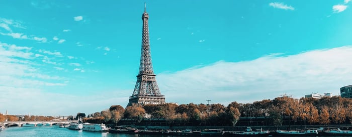 Blue skies and the Eiffel Tower Paris