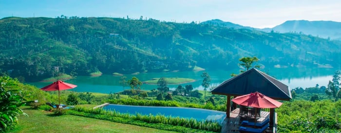 View from Camellia Hills a luxury tea plantation hotel in Sri Lanka
