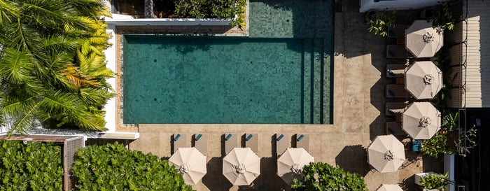 Aerial image of Fort Bazaar Hotels Pool, Luxury holidays to Sri Lanka
