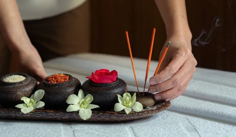 Ayurvedic ritual called Padabhyanga, which is a hot oil foot massage