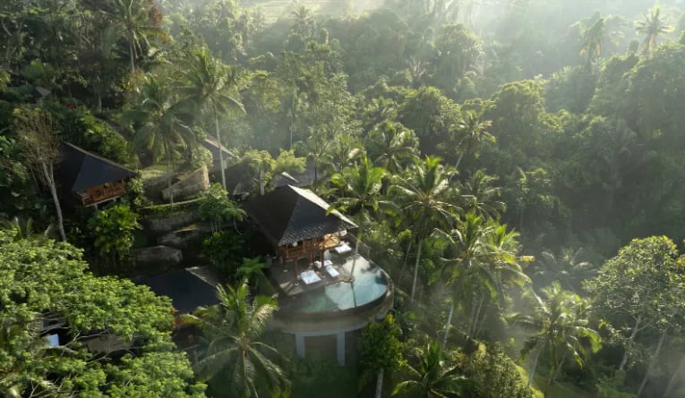 Villas surrounded by rainforest at COMO Shambhala Estate in Bali
