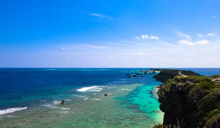 Beautiful beaches and turquoise seas of Miyakojima, Okinawa in Japan