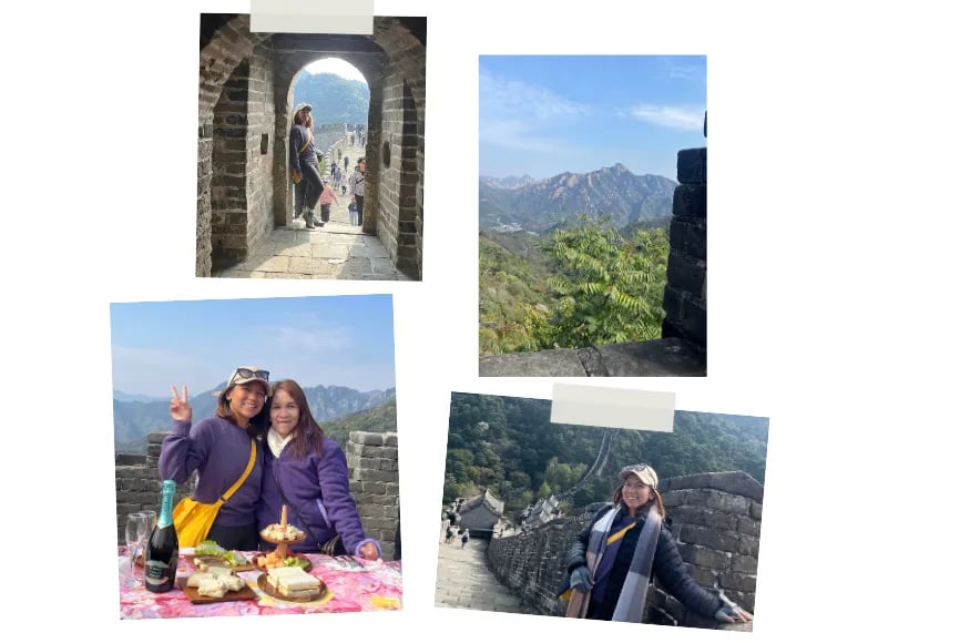 Collage of a woman in China