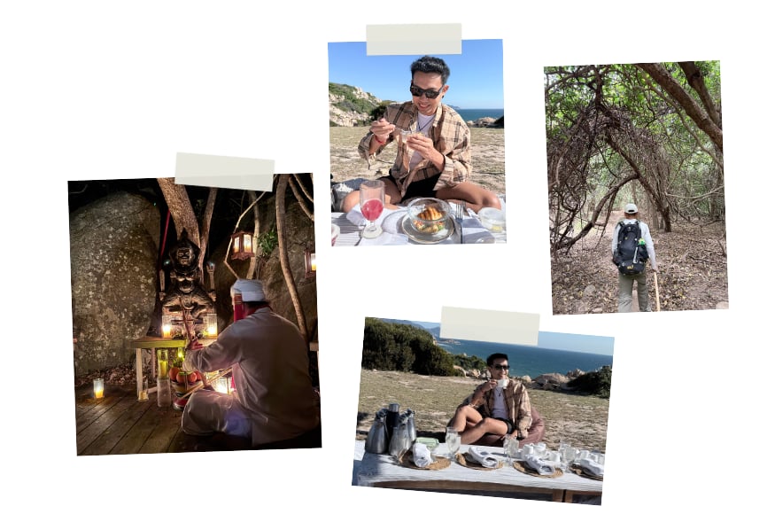 Collage of a picnic breakfast