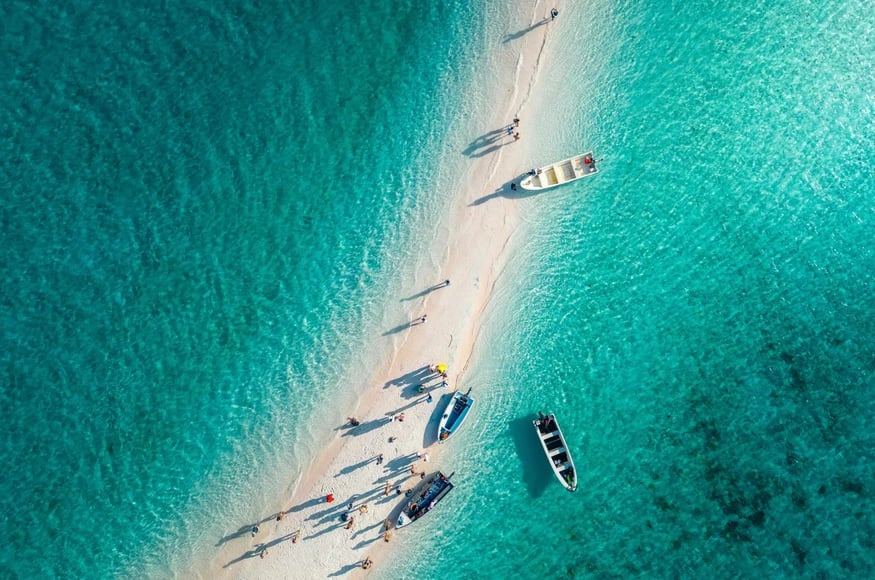 Sandbank in the turquoise waters of the Komodo Islands, Indonesia