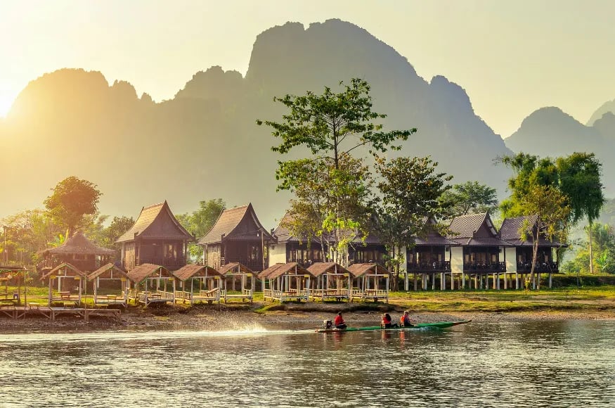 Kayaking on the Laos river