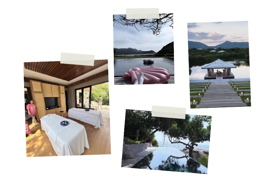 Collage of spa time at Amanoi