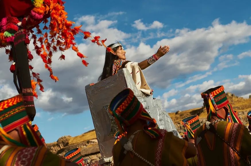 Peruvian people celebrating