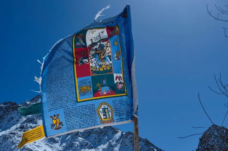 Prayer flag in Ladakh, Northern India Prayer flag in Ladakh, Northern India