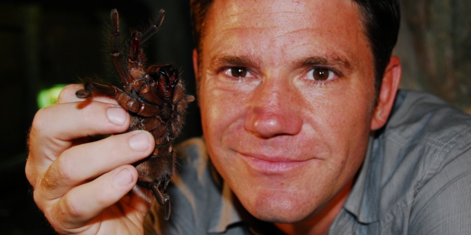 Picture shows: Steve with bird eating spider