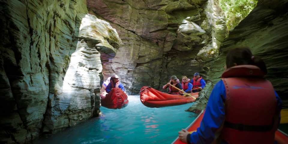 Kayaking along the Dart River